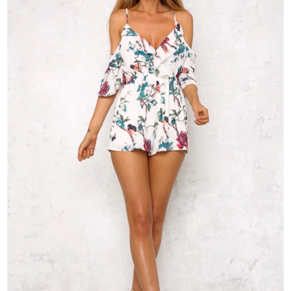 Hello Molly romper with floral print NWT